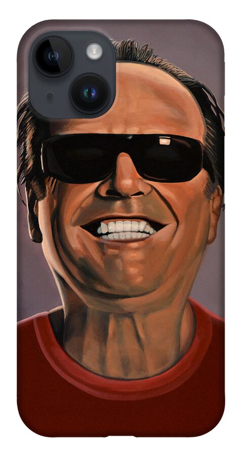 Jack Nicholson iPhone 14 Case featuring the painting Jack Nicholson 2 by Paul Meijering