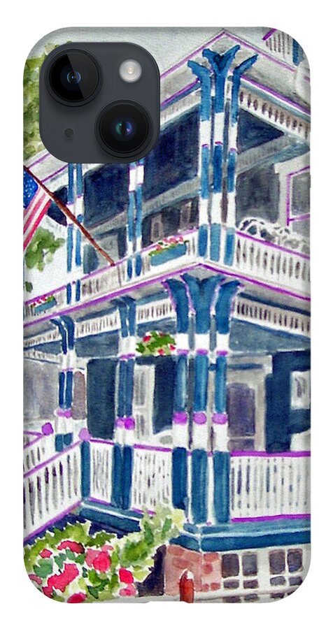 Cape May iPhone Case featuring the painting Jackson Street Inn of Cape May by Marlene Schwartz Massey