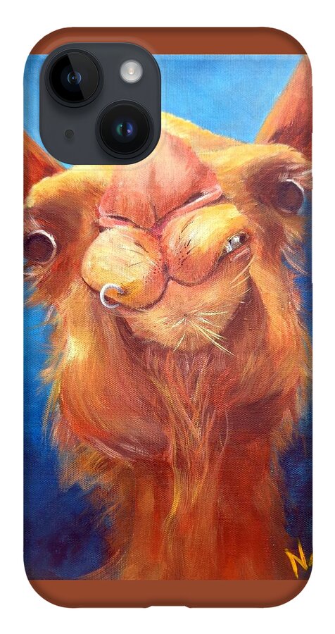 Camel iPhone 14 Case featuring the painting Jay Z Camel by Deborah Naves