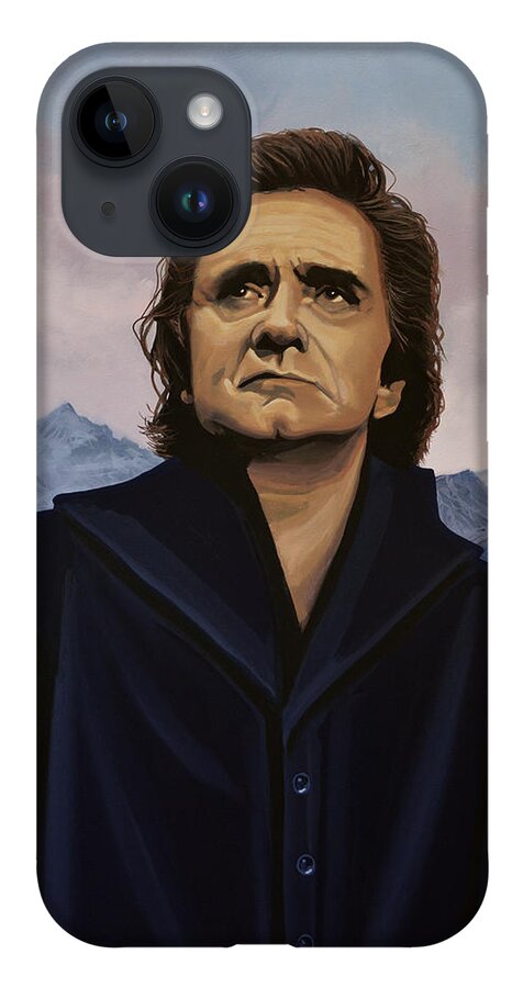 Johnny Cash iPhone 14 Case featuring the painting Johnny Cash Painting by Paul Meijering