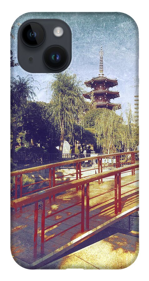 Kawasaki Daishi iPhone 14 Case featuring the photograph Kawasaki Daishi Five-Storied Pagoda and Bridge by Beverly Claire Kaiya