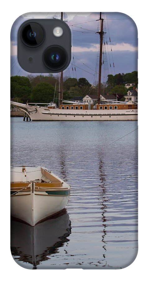 Rowboat iPhone 14 Case featuring the photograph Kindred Spirits - Boat Reflections on the Mystic River by Kirkodd Photography Of New England