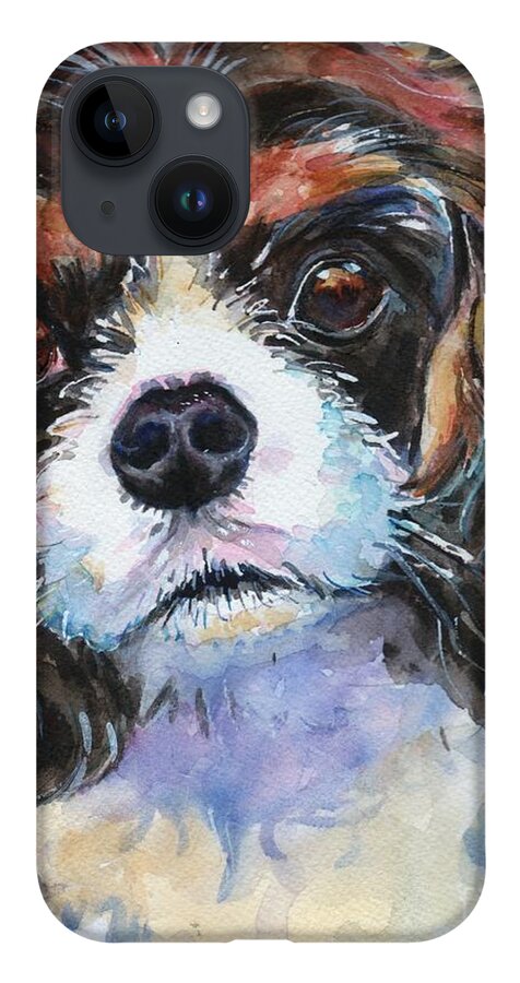 King Charles Cavalier Spaniel iPhone 14 Case featuring the painting King Charles Spaniel by Maria Reichert