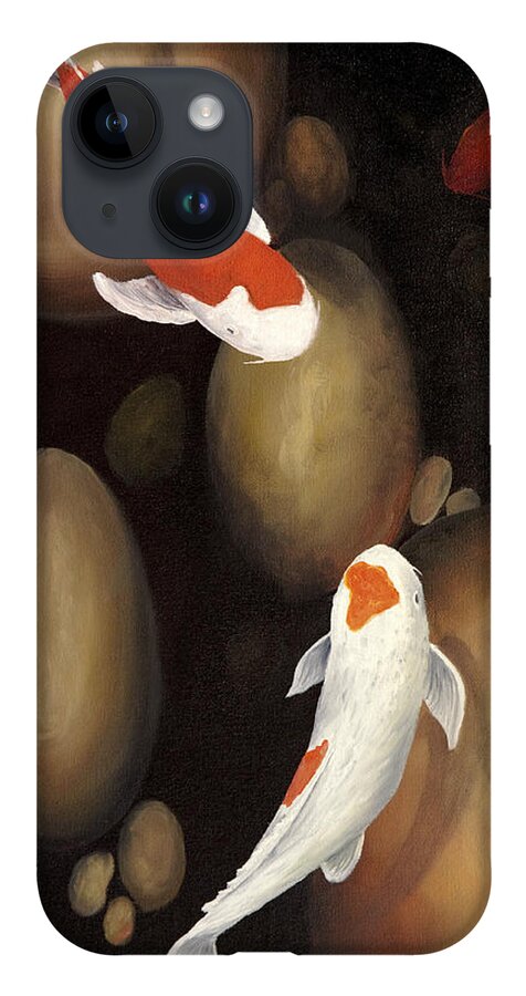 Koi Fish iPhone 14 Case featuring the painting Koi by Darice Machel McGuire