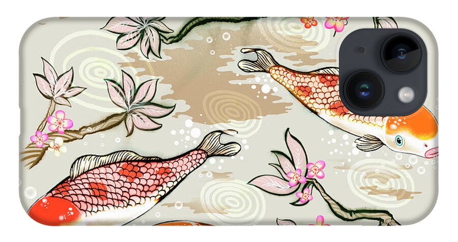 Animal iPhone Case featuring the photograph Koi Fish Swimming In Pond by Ikon Ikon Images