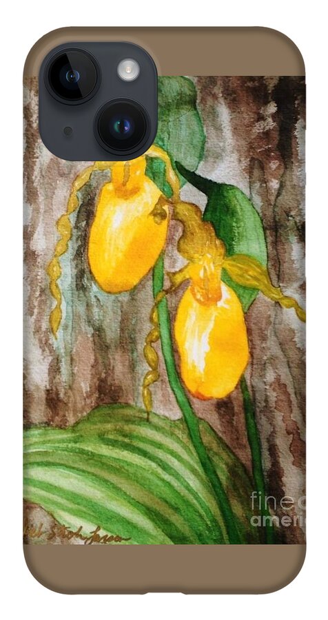 Lady Slippers iPhone 14 Case featuring the painting Ladyslippers by Deb Stroh-Larson