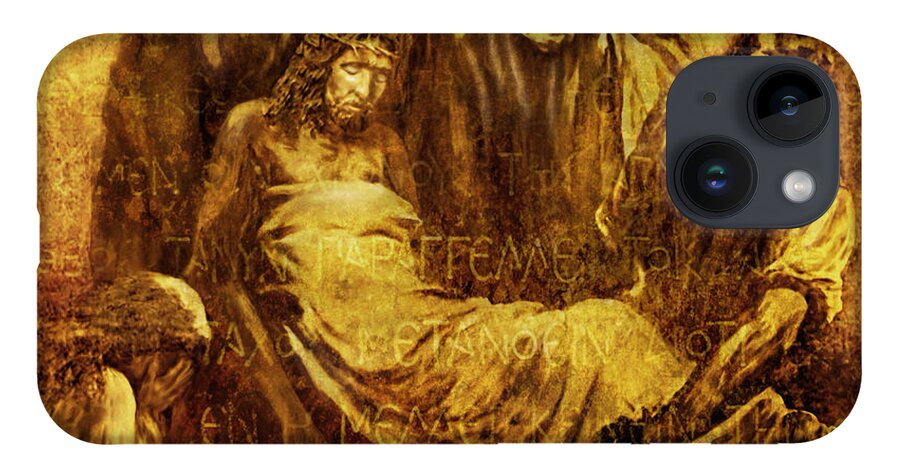 Jesus iPhone 14 Case featuring the digital art Laid_in_the_Tomb Via Dolorosa 14 by Lianne Schneider
