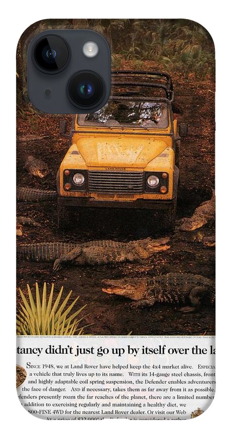 Landrover iPhone Case featuring the photograph Land Rover Defender 90 Ad by Georgia Fowler