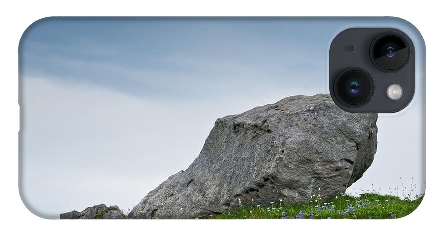 Alpine iPhone 14 Case featuring the photograph Large Boulder Deposited by a Glacier in an Alpine Meadow by Jeff Goulden