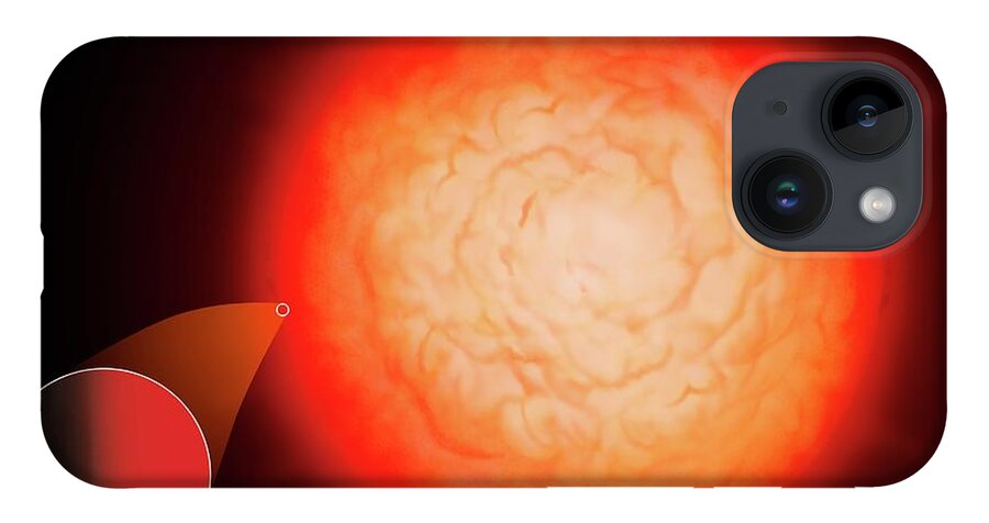 Star iPhone 14 Case featuring the photograph Largest Star Uv Scuti Compared To Sun by Mark Garlick