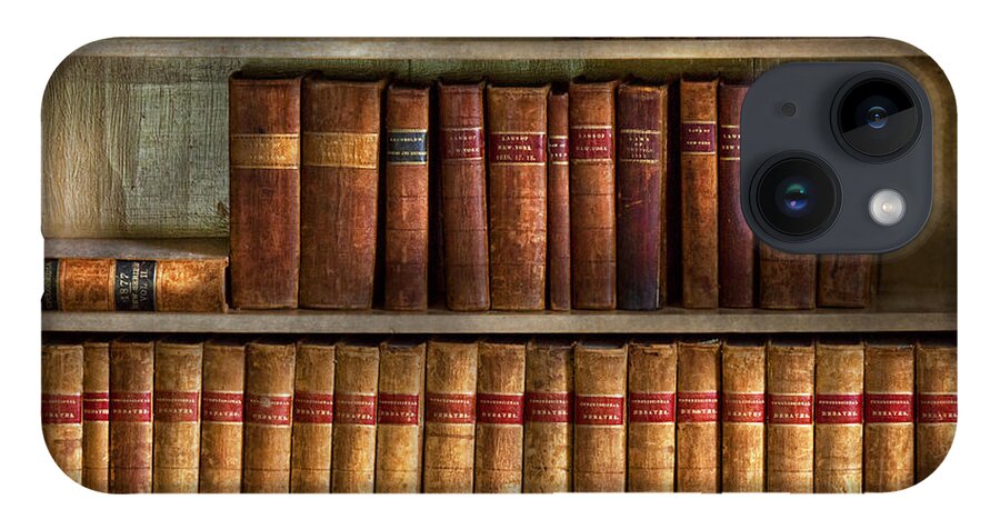 Savad iPhone 14 Case featuring the photograph Lawyer - Books - Law books by Mike Savad