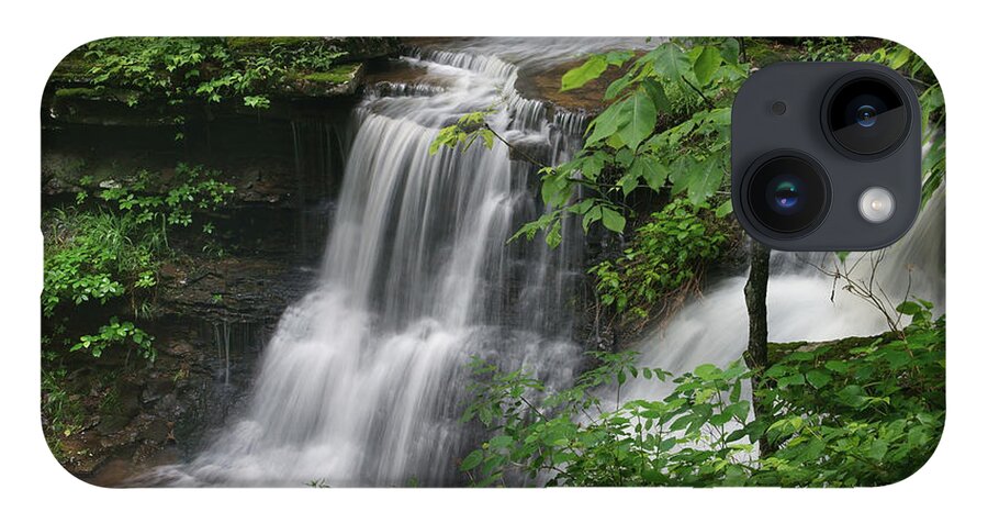 Tim Fitzharris iPhone 14 Case featuring the photograph Lichen Falls Ozark National Forest by Tim Fitzharris