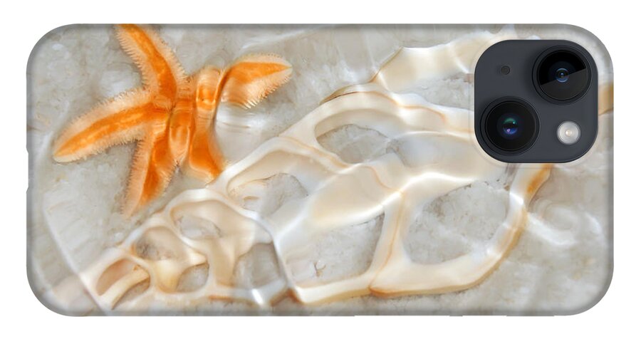 Seashells iPhone 14 Case featuring the photograph Light Patterns in the Sand by Leda Robertson