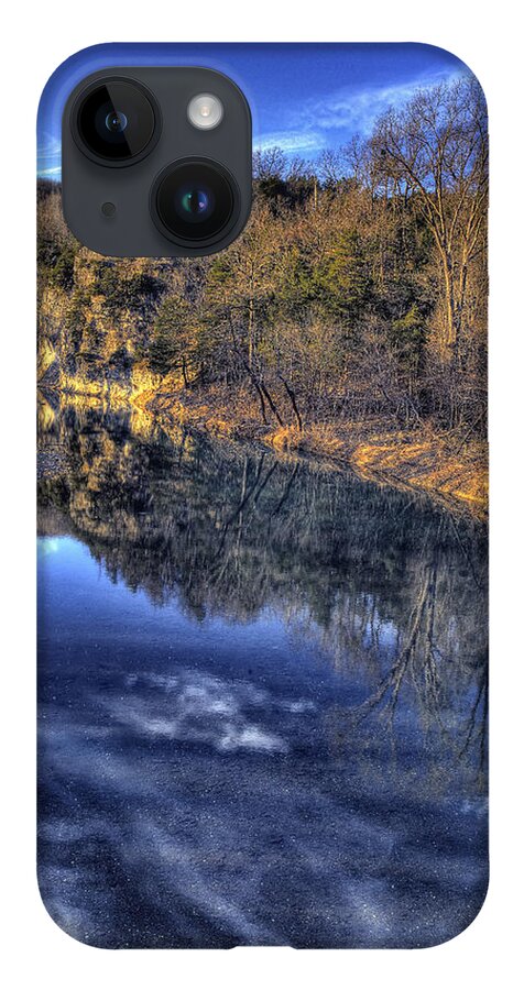 Water Reflection iPhone 14 Case featuring the photograph Little Buffalo River at Parthenon by Michael Dougherty