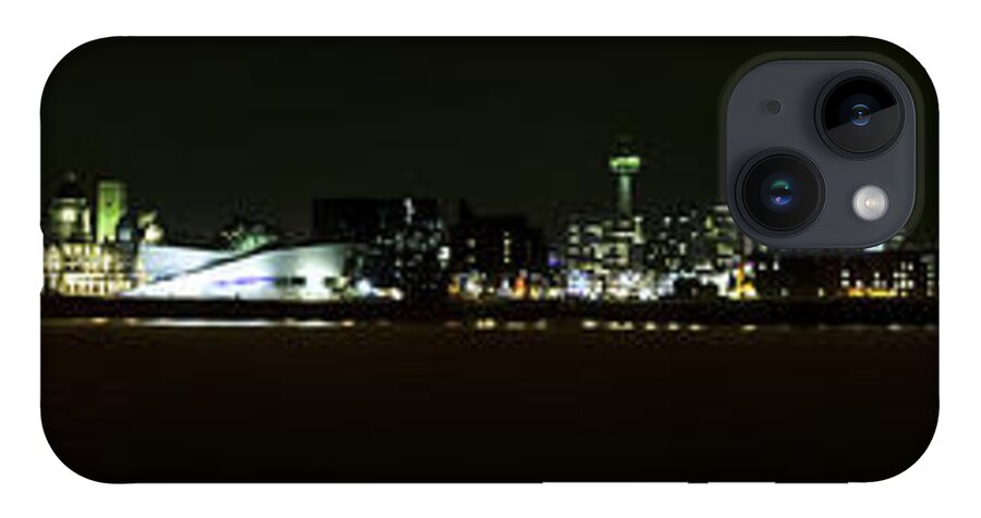 Liverpool iPhone 14 Case featuring the photograph Liverpool Waterfront at Night by Spikey Mouse Photography