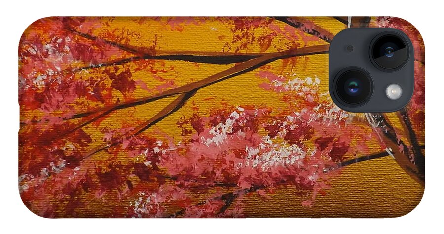  Living Loving Tree iPhone 14 Case featuring the painting Living Loving Tree bottom left by Darren Robinson