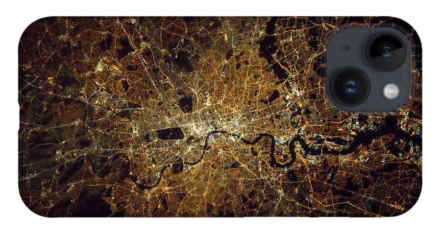 Satellite Image iPhone Case featuring the photograph London At Night, Satellite Image by Science Source