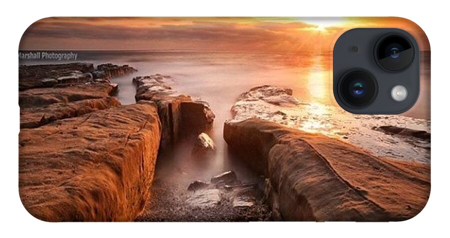  iPhone Case featuring the photograph Long Exposure Sunset At A Rocky Reef In by Larry Marshall