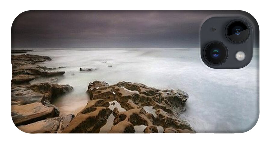  iPhone Case featuring the photograph Long Exposure Sunset On A Dark Stormy by Larry Marshall