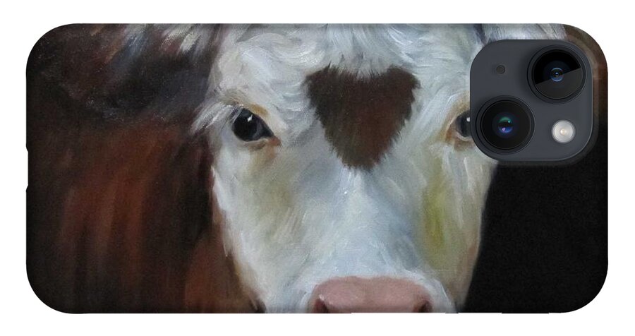 Cow Print iPhone Case featuring the painting Love Love Me Do by Cheri Wollenberg