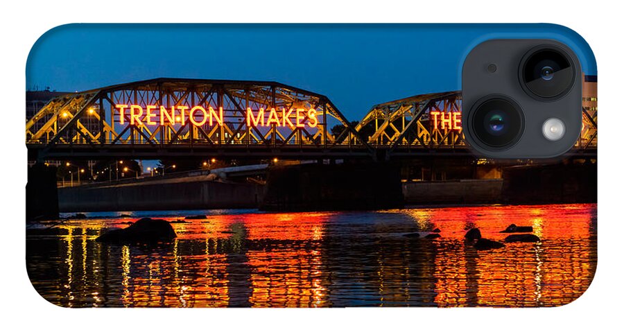New Jersey iPhone 14 Case featuring the photograph Lower Trenton Bridge by Louis Dallara