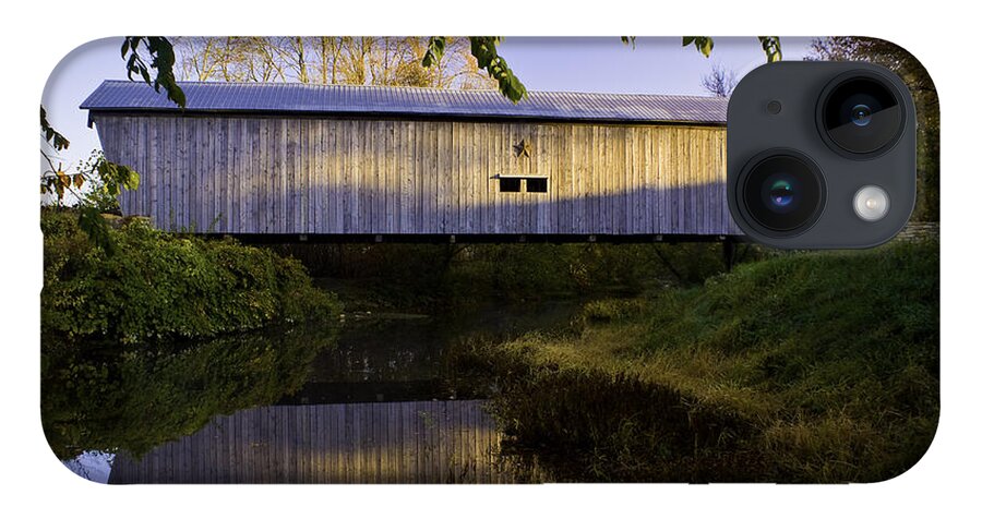 Americana iPhone 14 Case featuring the photograph Lynchburg Covered Bridge 35-36-06 by Robert Gardner