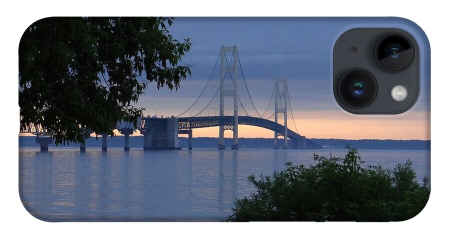Michigan iPhone Case featuring the photograph Mackinac Bridge Twilight by Keith Stokes