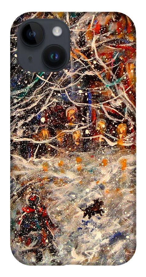 Landscape iPhone 14 Case featuring the painting Magical Night by Natalie Holland