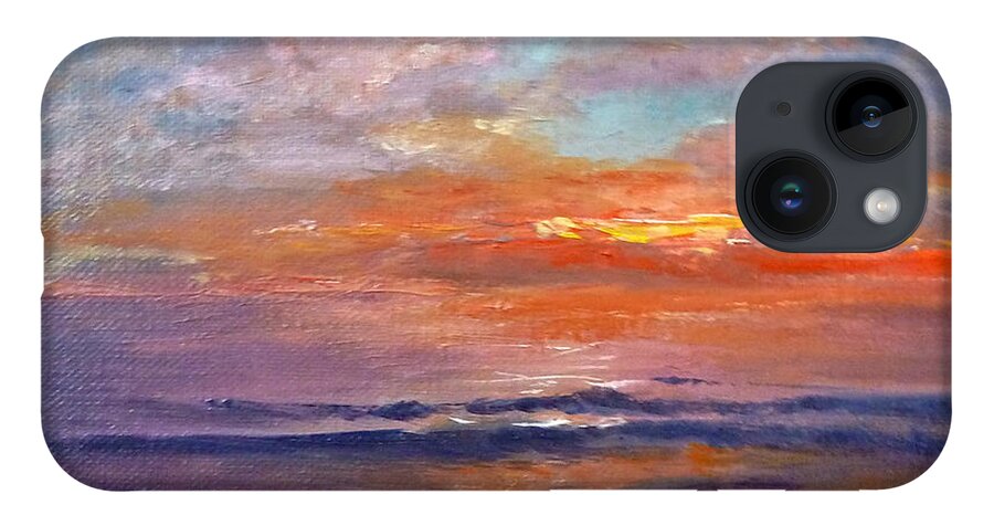 Dawn iPhone 14 Case featuring the painting Majestic Sunrise by Lori Ippolito