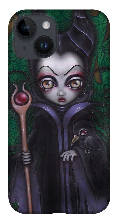 Villains iPhone 14 Case featuring the painting Maleficent by Abril Andrade