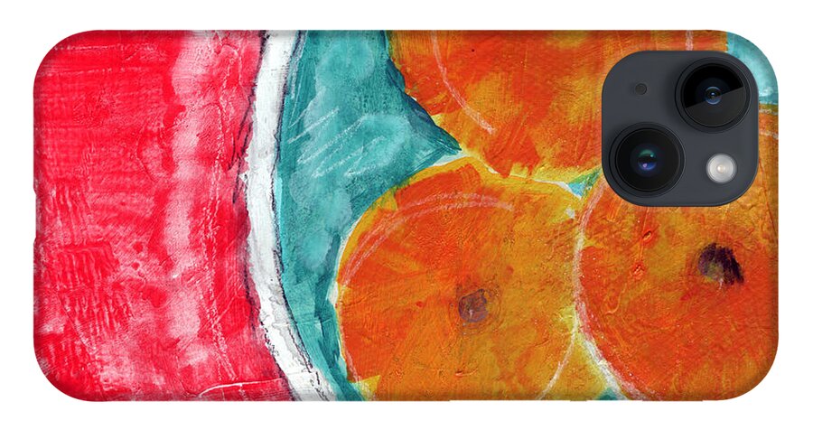 Oranges iPhone 14 Case featuring the painting Mandarins by Linda Woods