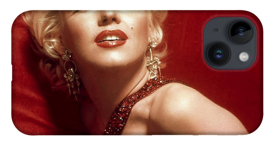 Marilyn Monroe iPhone Case featuring the digital art Marilyn Monroe in Red by Georgia Fowler