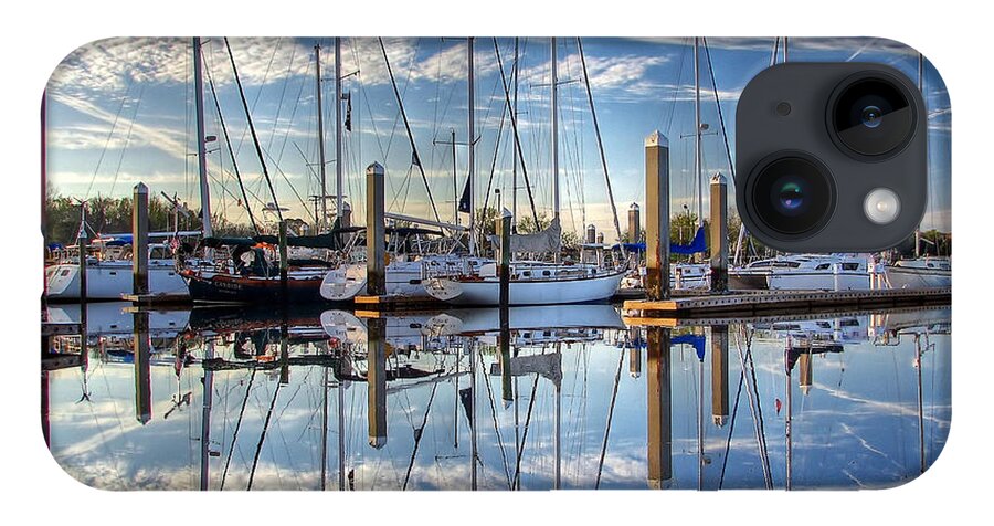 Marina iPhone 14 Case featuring the photograph Marina Morning Reflections by Farol Tomson