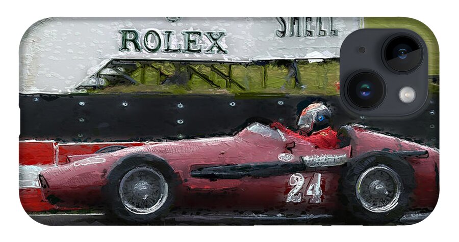 Racing Cars iPhone 14 Case featuring the photograph Maserati 250F 1953 Grand Prix Racing Car by John Colley