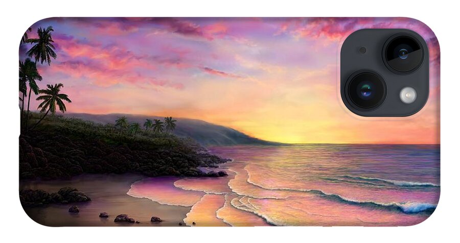 Maui Sunset iPhone 14 Case featuring the painting Maui Sunset by Stephen Jorgensen