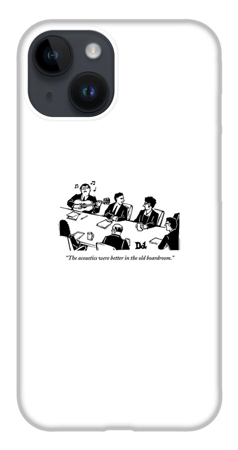 Members At A Board Meeting Sit. One Man iPhone 14 Case