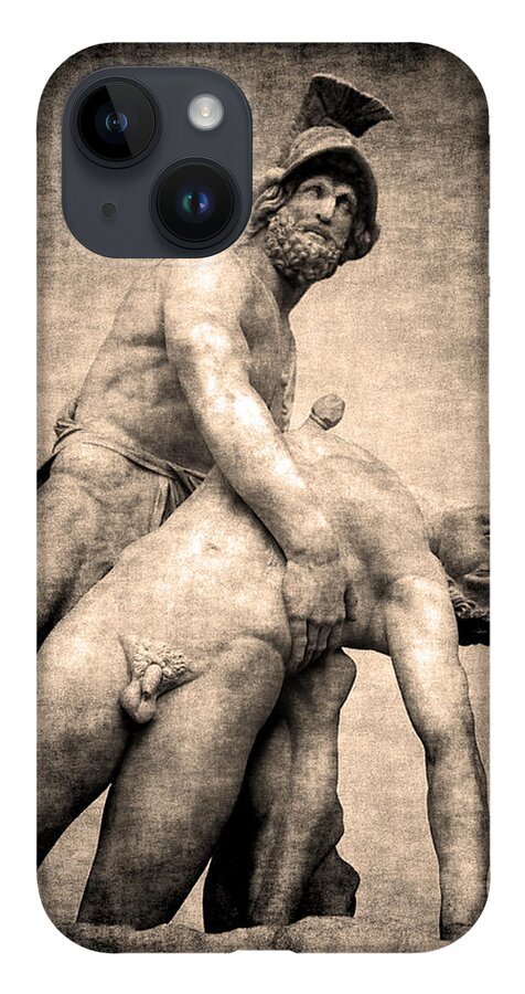 Pictorial iPhone 14 Case featuring the photograph Menelaus and Patroclus in Florence by Jennifer Wright