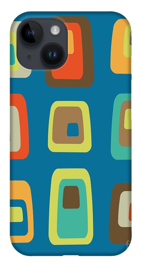Abstract iPhone Case featuring the digital art Mid Century Modern Oblongs by Donna Mibus