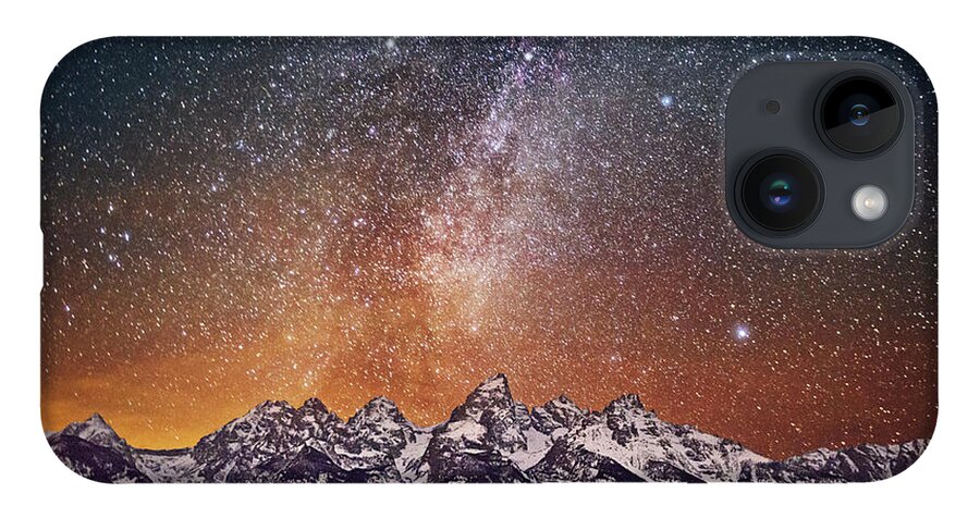 Tranquility iPhone 14 Case featuring the photograph Milky Way Over Grand Teton by Chen Su