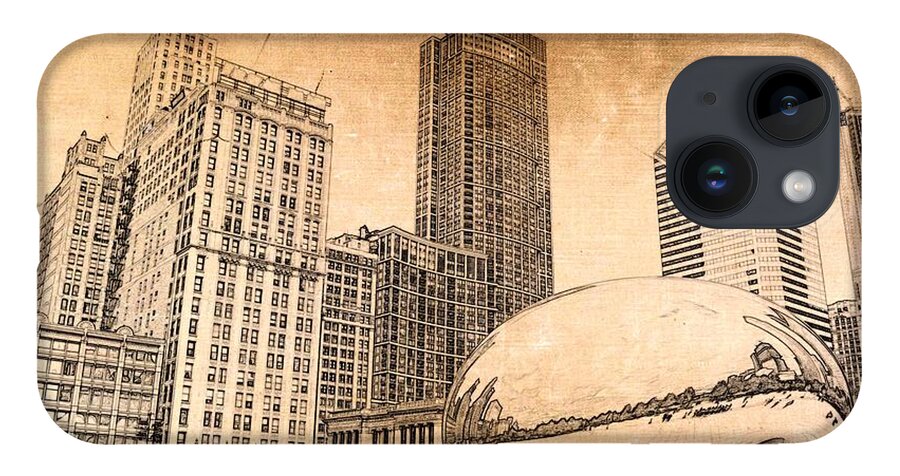 Chicago Bean iPhone Case featuring the digital art Millennium Park Chicago by Dejan Jovanovic