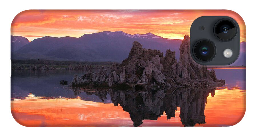 Mono Lake Sunset iPhone Case featuring the photograph Mono Lake Fiery Sunset by Adam Jewell