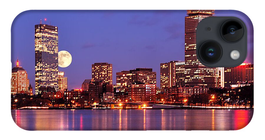 Boston Strong iPhone Case featuring the photograph Moonlit Boston on the Charles by Mitchell R Grosky