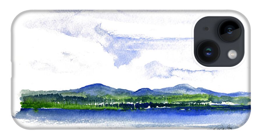Moosehead Lake iPhone 14 Case featuring the painting Moosehead Lake by Paul Gaj