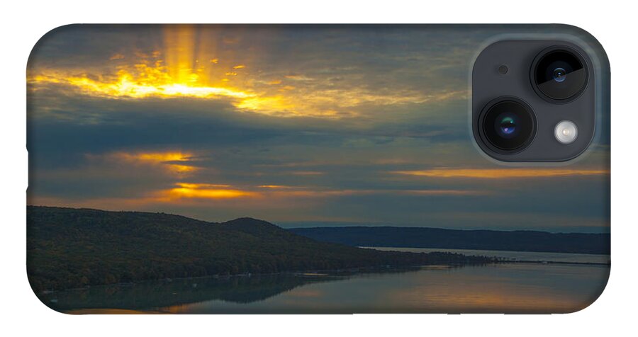 Sunrise iPhone 14 Case featuring the photograph Morning Beams Over Glen Lake by Owen Weber