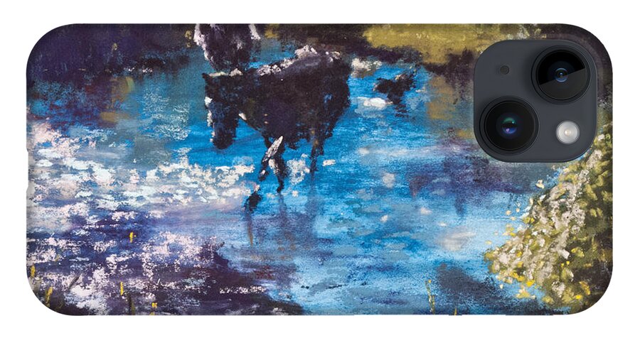 Horse iPhone 14 Case featuring the painting Morning Round Up by Jim Fronapfel