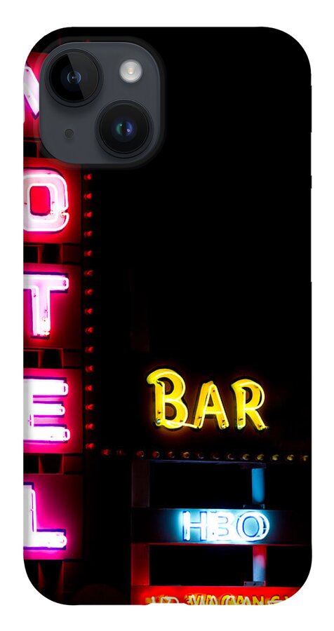 Neon iPhone 14 Case featuring the photograph Motel Bar HBO No Vacancy by James BO Insogna