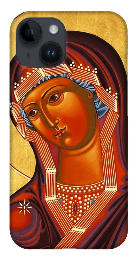 Mother Of God Similar To Fire iPhone 14 Case featuring the painting Mother of God Similar to Fire 007 by William Hart McNichols