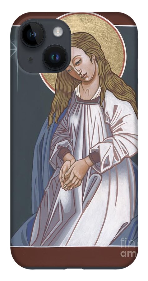 mother Of God Waiting In Adoration Pregnant Mary iPhone Case featuring the painting Mother of God Waiting in Adoration 248 by William Hart McNichols