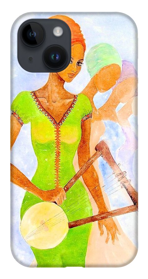 Mahlet iPhone 14 Case featuring the painting Musician by Mahlet