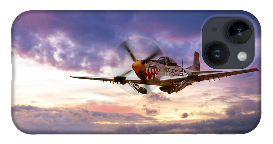 P-51 Mustang iPhone 14 Case featuring the digital art Mustang Scramble by Airpower Art